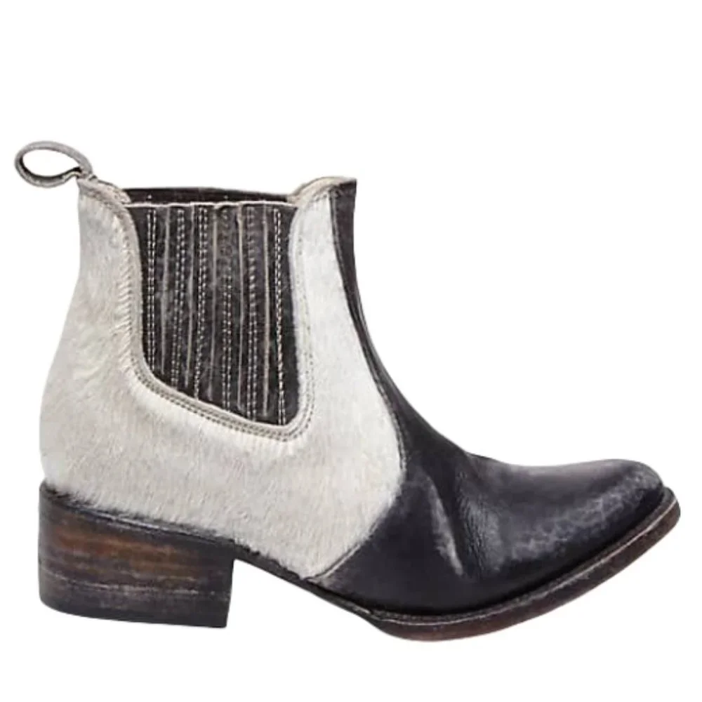 FREEBIRD BY STEVEN LASSO LEOPARD HAIRCALF BOOTIES - Picture 1 of 15
